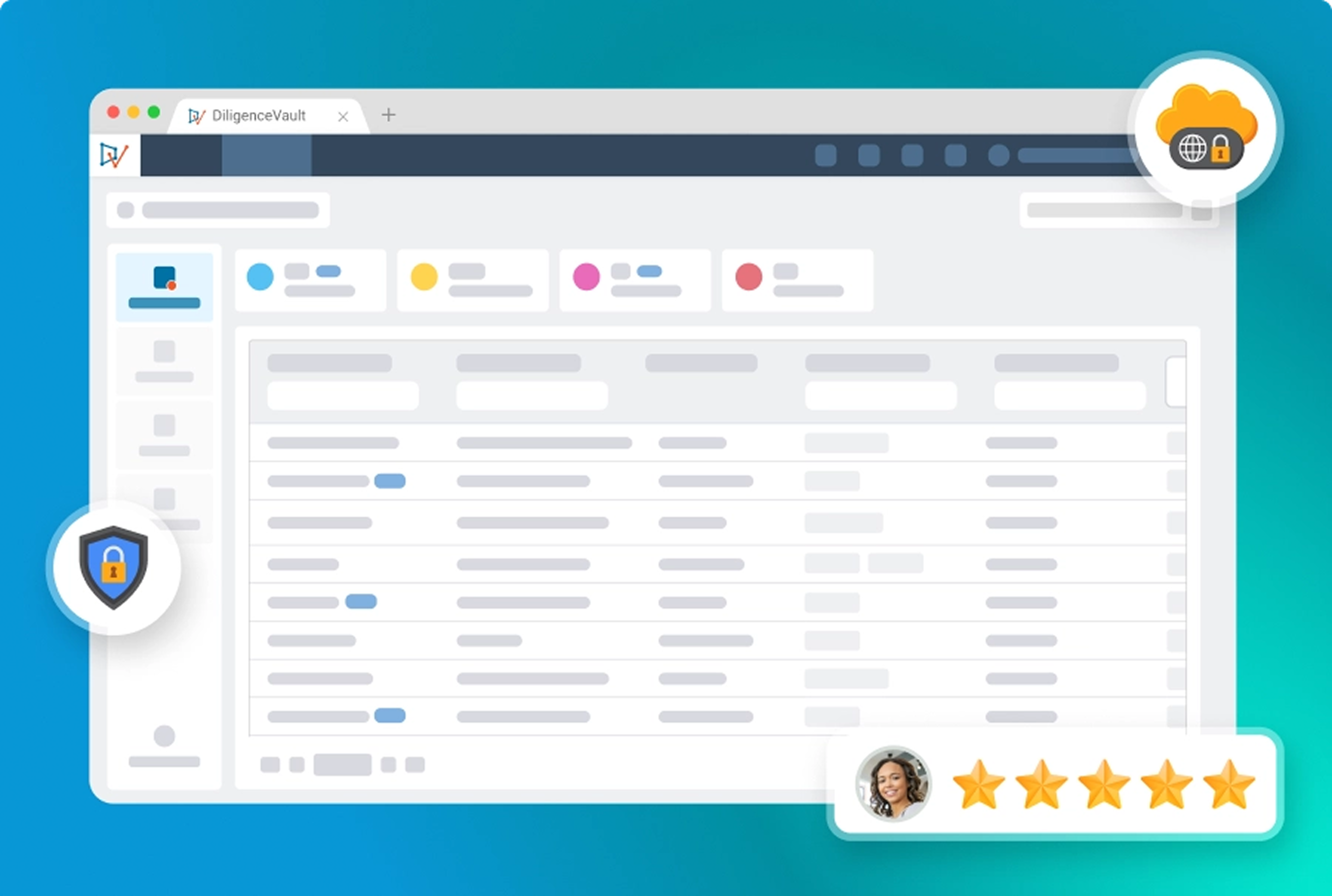 My Work dashboard redesign for DiligenceVault