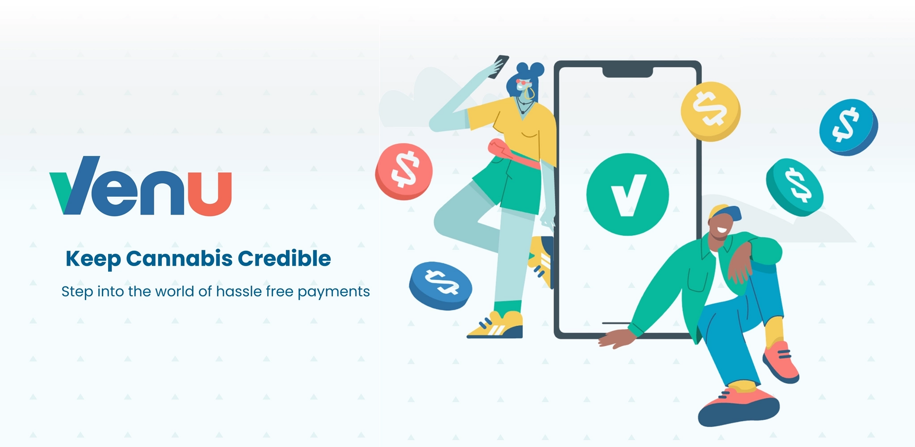Venu cannabis payments mobile app interface